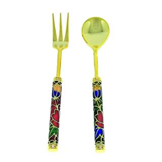 souvenir spoon, cloisonne spoons & forks