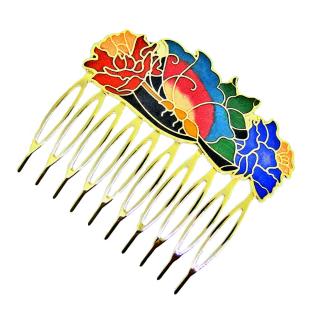 decorative enamel hair comb, Cloisonne hair comb