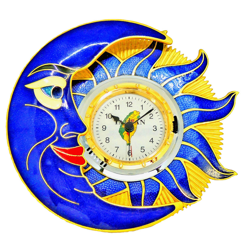 table clock | alarm clock | cloisonne sun & moon table clock