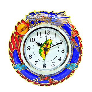 desk clock | alarm clock | cloisonne dragon desk clock