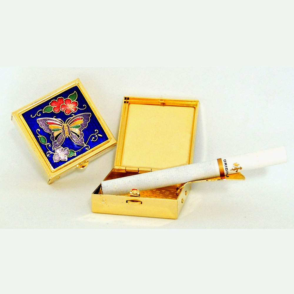 custom ashtray | portable ashtray | cloisonne square shaped pocket ashtray