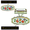 lipstick holder with mirror for purse, cloisonne lipstick accessory with mirror for purse