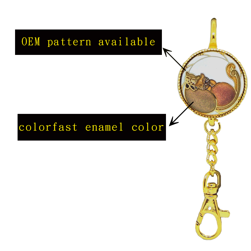 Custom keychains | Enamel key chain | Cloisonne hook style key chain-Round 
